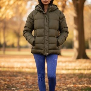 Nike Olive Green Puffer Jacket with Hood